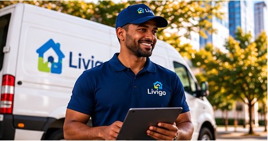 Profissional Livigo organizando sua operação de serviços.