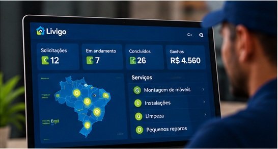 Painel profissional Livigo Serviços Pro.
